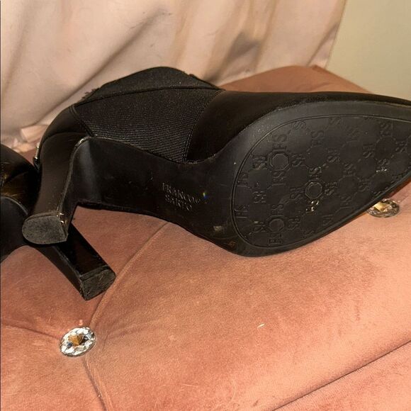 Franco Sarto Black Heeled Boots Sz 7 med - Picture 4 of 7